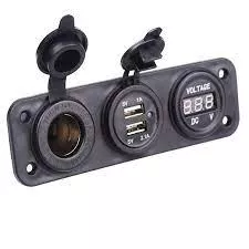 Панель  с разъемом прикуривателя, USB ,  вольтметром M-DY-20-BI