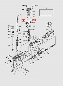 Направляющая корпуса помпы Yamaha 40-50 PNFM40E-17024