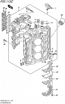 Блок цилиндров (Block set, cylinder Suzuki) 11301-93J11-000