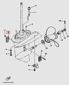 Решетка забора воды правая Yamaha 25-30 6L2-45215-00
