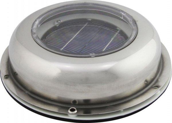 Вентилятор на солнечный батареях, низкопрофильный корпус из нержавеющей стали