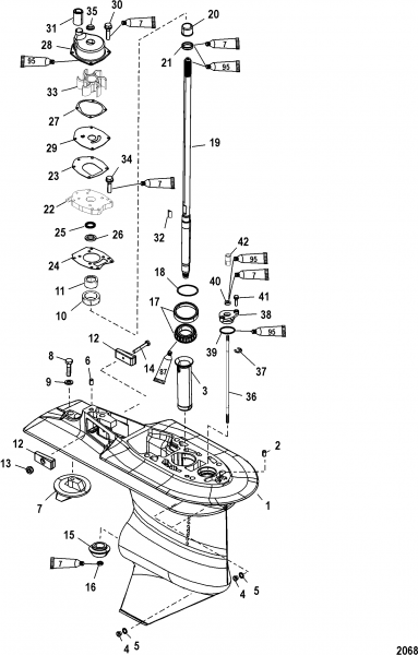 Редуктор (GEAR HOUSING ASSEMBLY (Long) (2.33:1)) 888845T08
