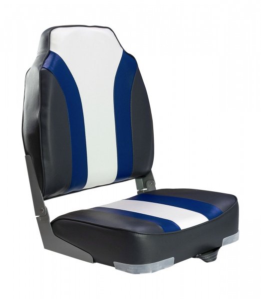 Сиденье мягкое складное High Back Rainbow Boat Seat, чёрно-белое 75107CBW
