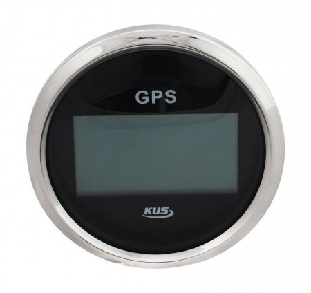 GPS-спидометр электронный, черный циферблат, нержавеющий ободок, выносная антенна, д. 85 мм KY08021