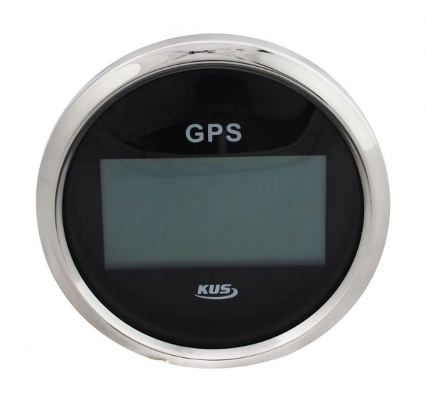 GPS-спидометр электронный, черный циферблат, нержавеющий ободок, выносная антенна, д. 85 мм KY08021