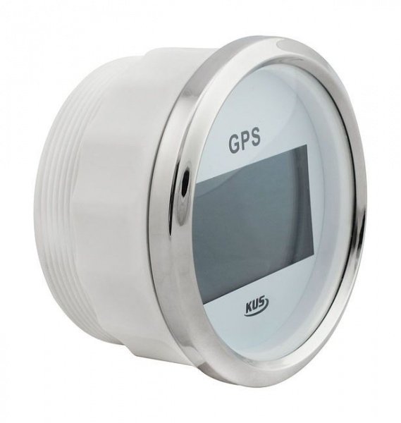 GPS-спидометр электронный, белый циферблат, нержавеющий ободок, выносная антенна, д. 85 мм KY08109